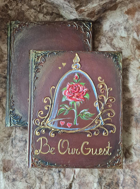 Be Our Guest. Enchanted Rose wedding guest book and set, All Sizes Book and Set.