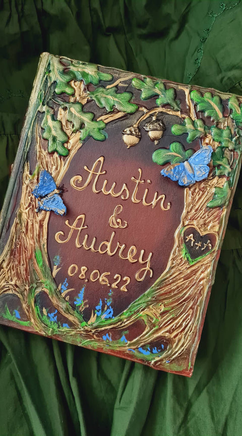 Blue Butterfly, Enchanted forest guest book . All Sizes Book and Set