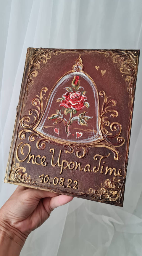 Be Our Guest. Enchanted Rose wedding guest book and set, All Sizes Book and Set.