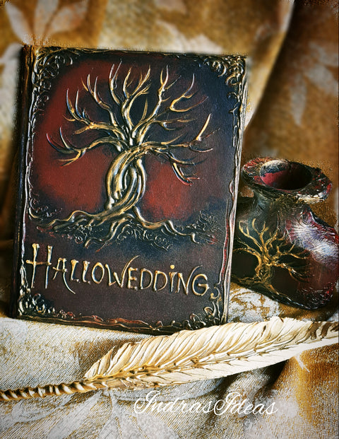 Hallowedding guestbook, tree of live, whomping willow tree guest book. S/L Books and sets