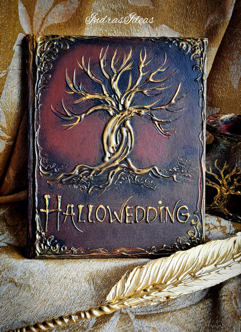 Hallowedding guestbook, tree of live, whomping willow tree guest book. S/L Books and sets