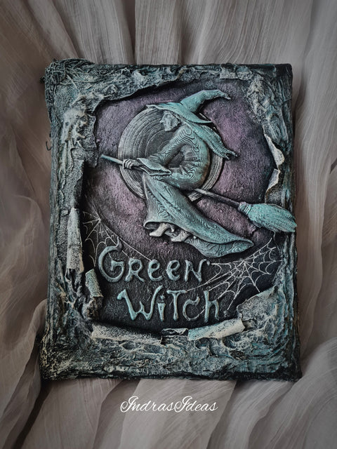 Green witch grimoire, witch flying, Book of shadow. S/L books and sets