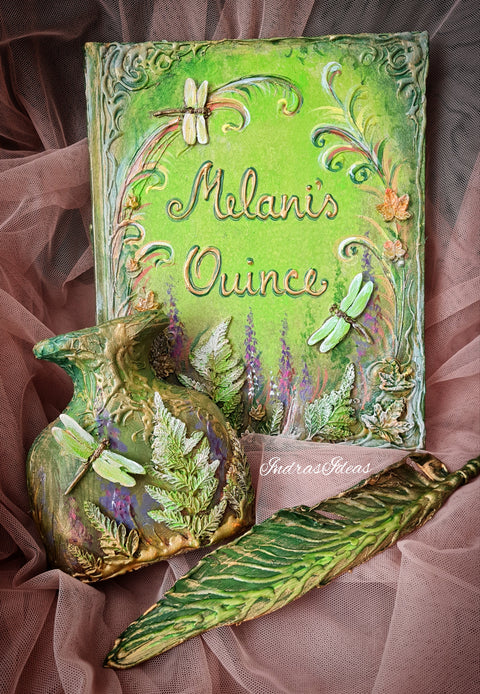 Quinceanera guest book with dragonfly, enchanted forest event guest book. All book and size.