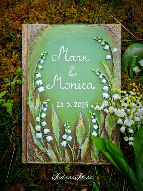 Lily of the valley wedding guest book, Large Books and Set