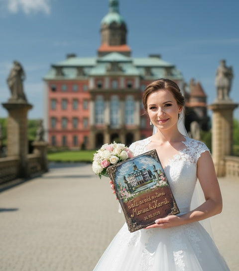 Custom Venue Illustration Guest Book – Personalized 3D Keepsake Album for Weddings & Estates