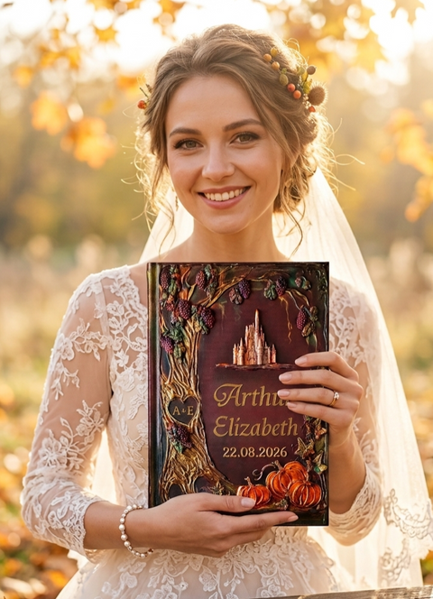 Autumn, fall wedding, guest book, Quiceañera event Guest Book and Set
