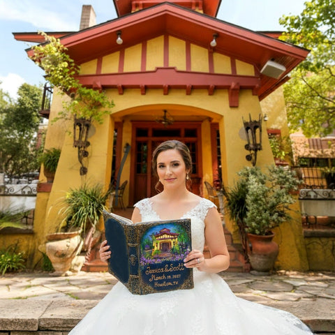 Custom Venue Illustration Guest Book – Personalized 3D Keepsake Album for Weddings & Estates