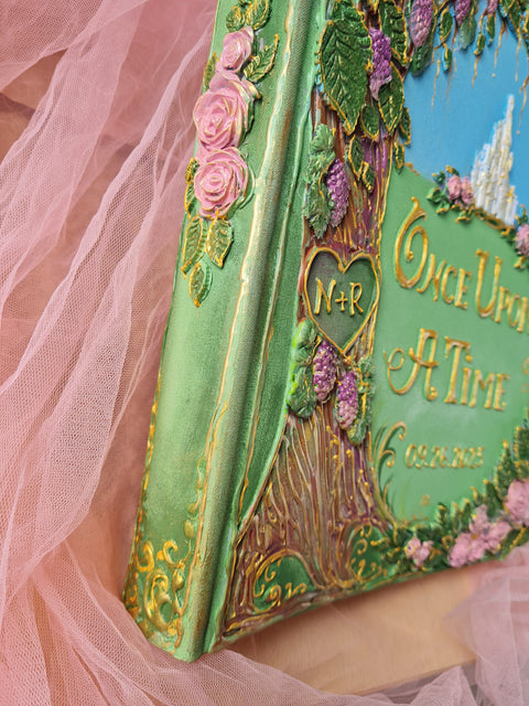 Personalized Photo Album & Fairytale Wedding Guest Book – Once Upon A Time Castle Memory Book