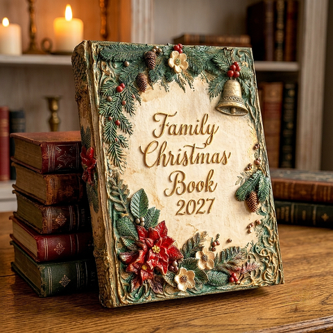 Personalized 3D Sculpted Christmas Book – Custom Holiday Photo Album & Family Memory Keepsake