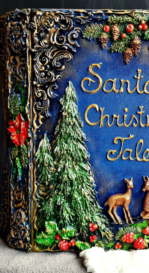 Personalized “Santa's Christmas Tales” 3D Embossed Keepsake Book & Christmas Memory Album