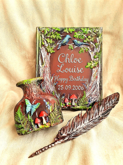 Handmade Woodland Magic Journal – Personalized Birthday & Wedding Keepsake Book