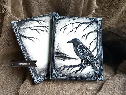 Black raven book with even edge pages