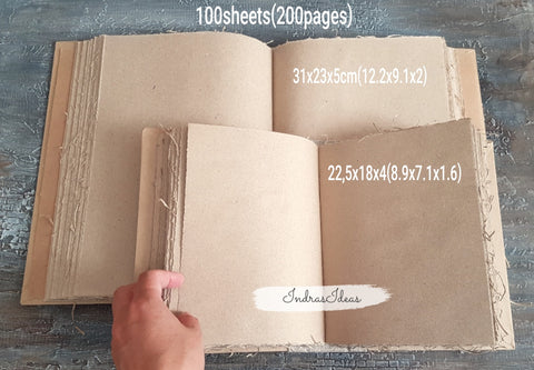 Black raven book with hand torn pages, magic diary, pagan wedding guestbook