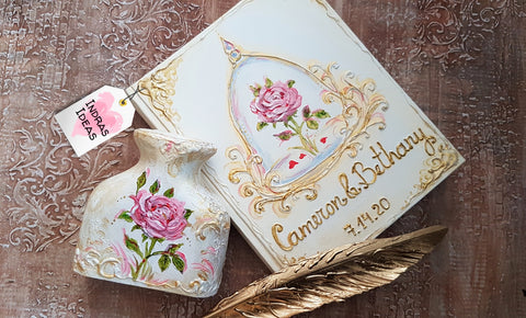 Enchanted Rose guest book, popular fairytale themed wedding Small guest book and set