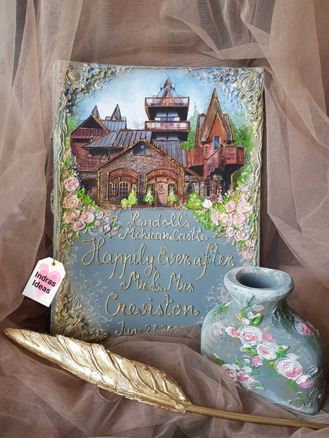 Unique locations wedding personalization guestbook and Set, your individual wedding place