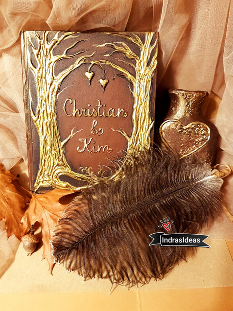 Golden Wedding tree guest book and set