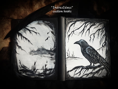 Black raven book with even edge pages