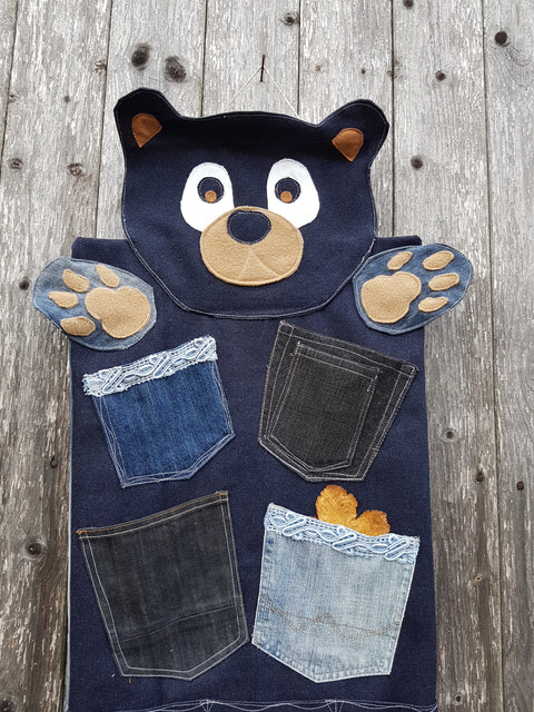 Denim Bear wall pocket organizer