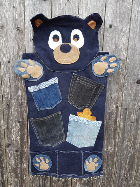 Denim Bear wall pocket organizer