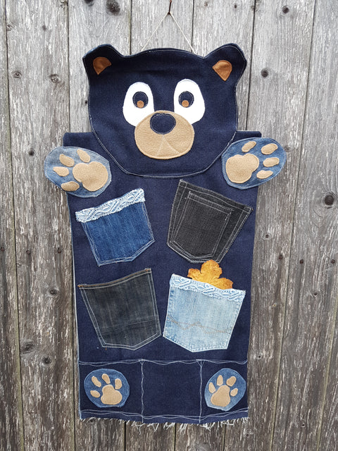 Denim Bear wall pocket organizer