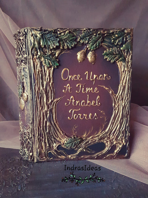 Rustic Golden tree Arch wedding guest book and set