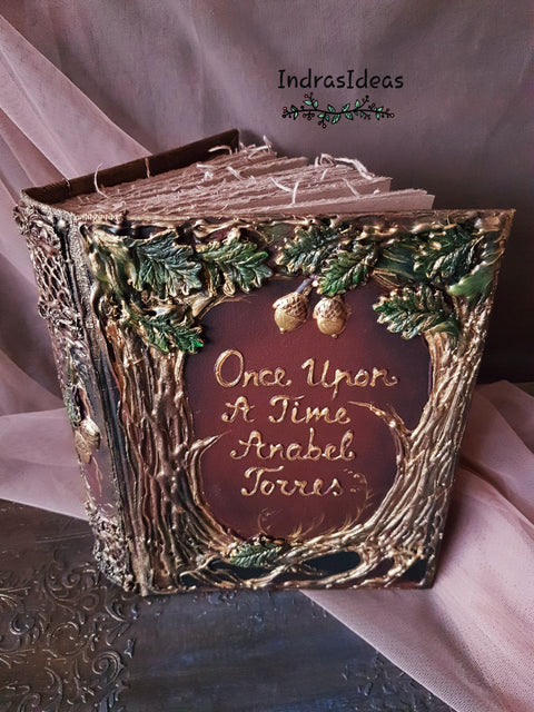 Rustic Golden tree Arch wedding guest book and set