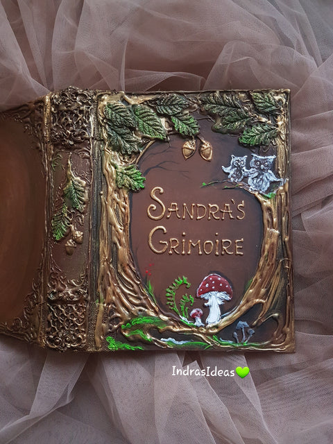 Forest wedding guestbook with mushroom, Medieval wedding guest book or set