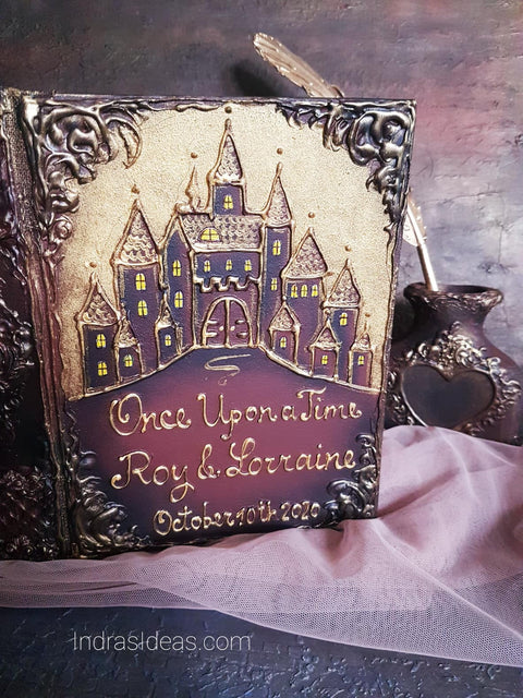 Fairy Tale Rustic Castle hill with Large covers Book and Set