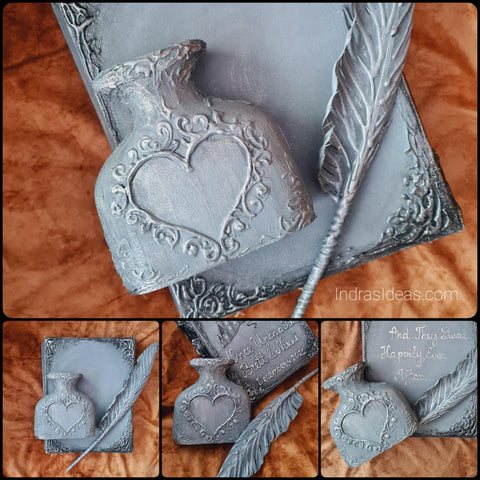 Silvery Pen and Penholder Set