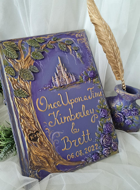 Purple wedding guest book, Large covers Books and Set