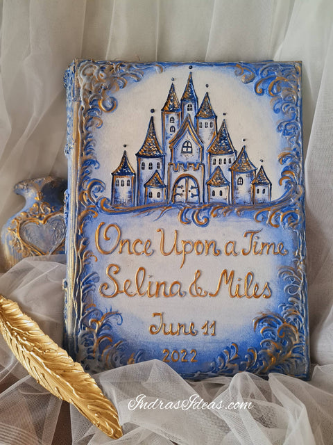 Custom Fairy tale castle wedding guest book