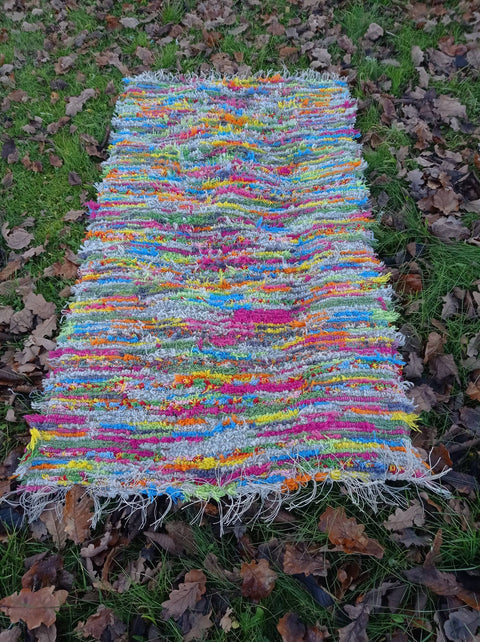 Fluffy carpet; All the Rainbow; loomed Rug; 150x85cm