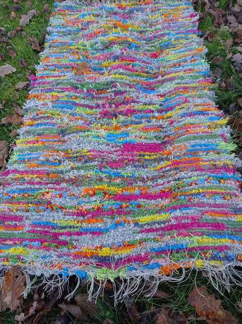 Fluffy carpet; All the Rainbow; loomed Rug; 150x85cm
