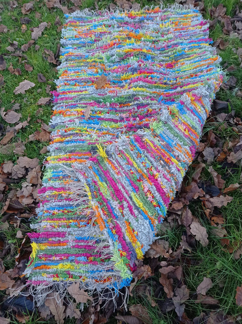 Fluffy carpet; All the Rainbow; loomed Rug; 150x85cm