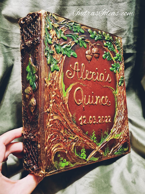 Enchanted forest Quince, sweet 16, Wedding guest book. Book and Set