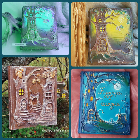 Forest diary, wedding guestbook, Grimoire, Medieval wedding guest book and set