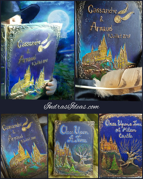 Wizard wedding guest book, set