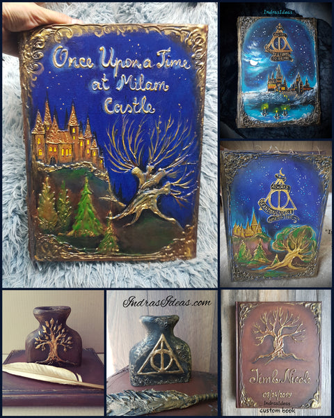 Wizard wedding guest book, set