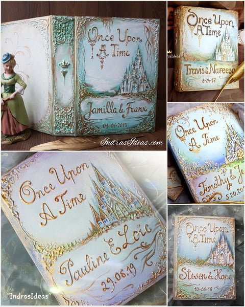 Once upon a time in Cinderella's castle wedding, Large guest book and Set