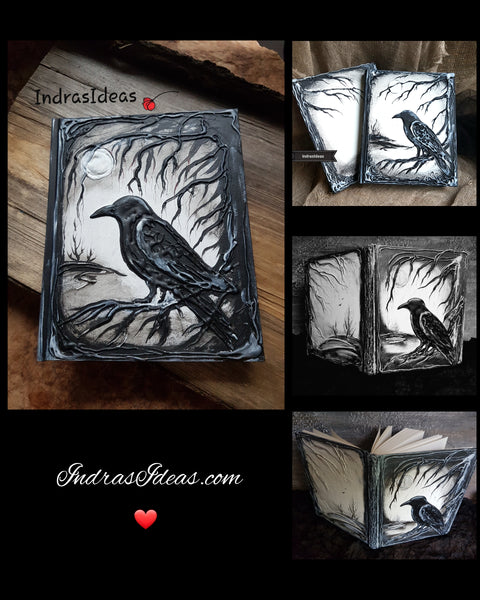 Black raven book with even edge pages