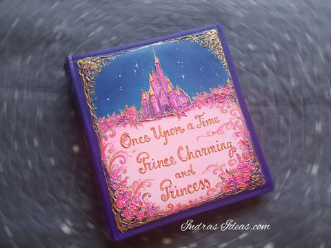 Cinderella Castle Wedding photo Album. Romantic Classic style photo Album.