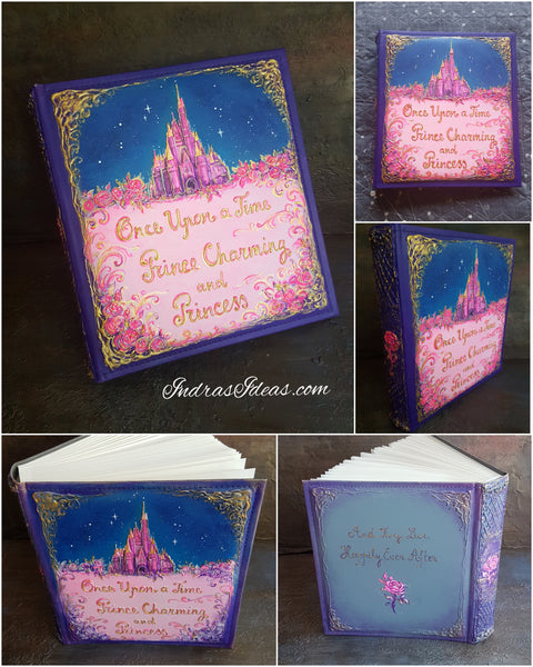 Cinderella Castle Wedding photo Album. Romantic Classic style photo Album.