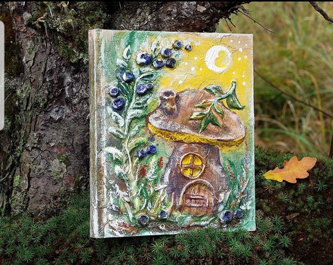 Forest diary, wedding guestbook, Grimoire, Medieval wedding guest book and set