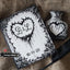 Dramatic Black & White heart with thorns and custom initials- Small and Large book and set