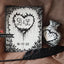 Dramatic Black & White heart with thorns and custom initials- Small and Large book and set
