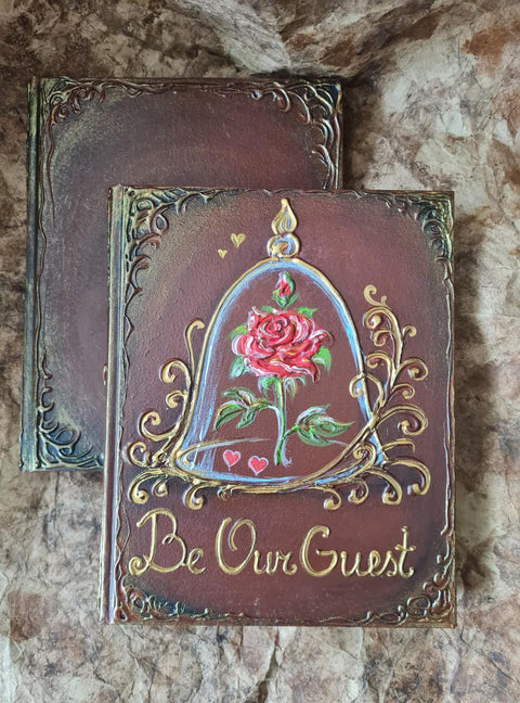 Be Our Guest. Enchanted Rose wedding guest book and set,  All Sizes Book and Set.