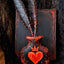 Blek, red heart pen and penholder set, gothic event decor.