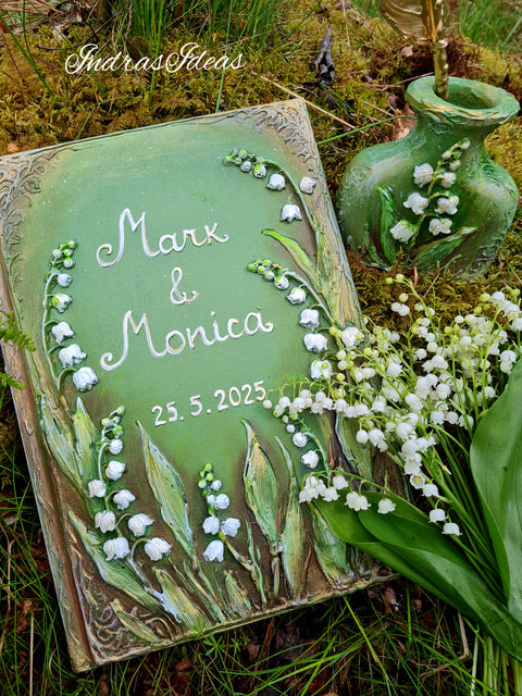 Lily of the valley wedding guest book, Large Books and Set