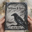 Handmade 3D sculpted raven wedding guest book personalized with names and date