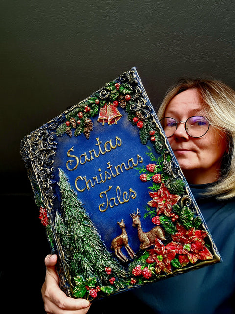 Personalized “Santa's Christmas Tales” 3D Embossed Keepsake Book & Christmas Memory Album
